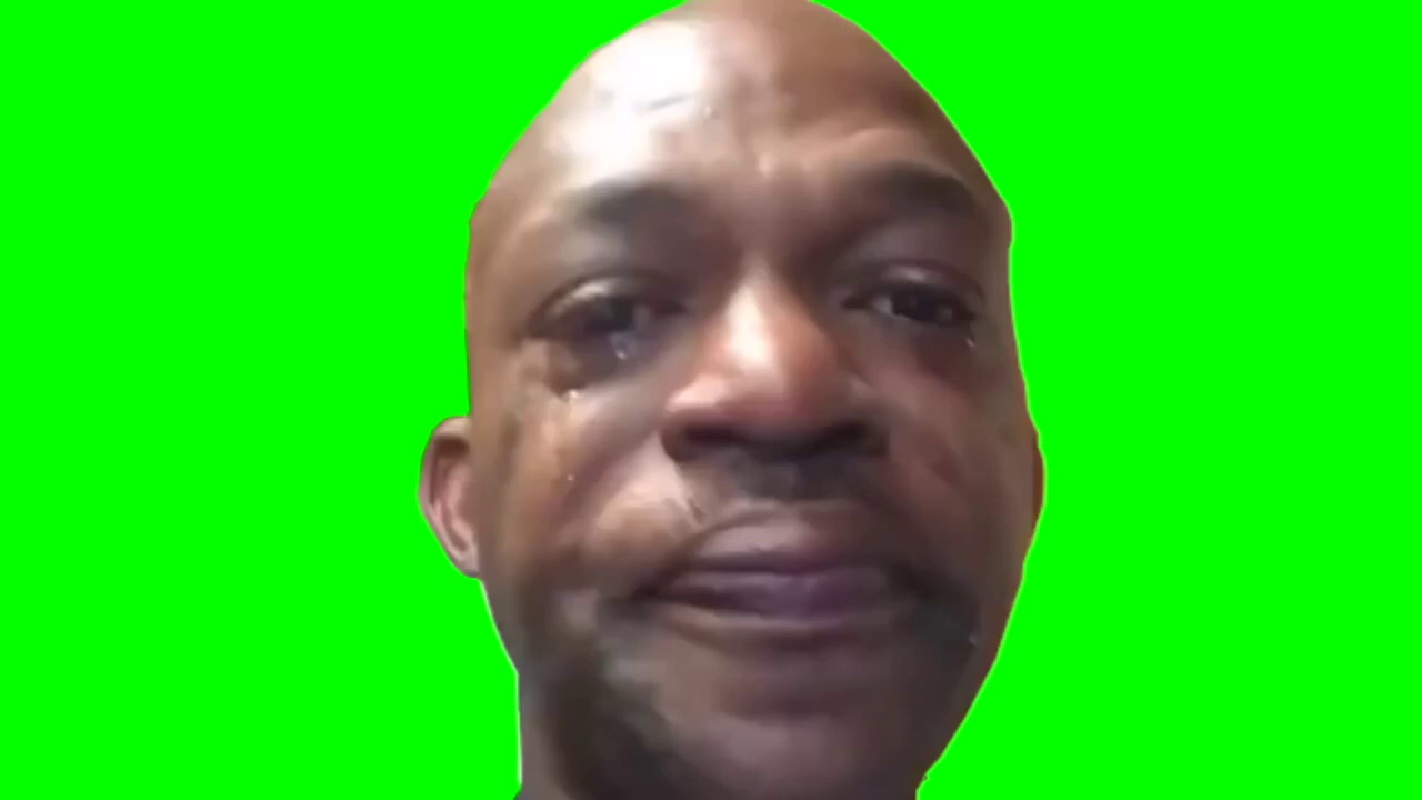 Video Black guy crying meme Green screen